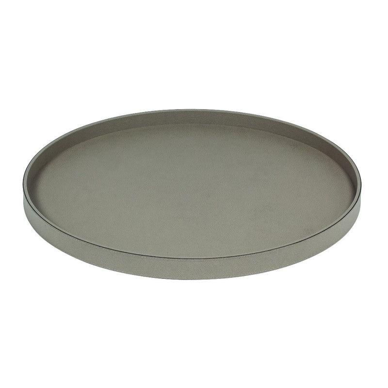 Round Polo Utopia tray in mud Calfskin Golf leather by Giobagnara 60cm
