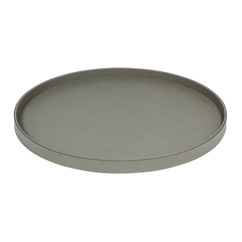 Round Polo Utopia tray in mud Calfskin Golf leather by Giobagnara 64cm