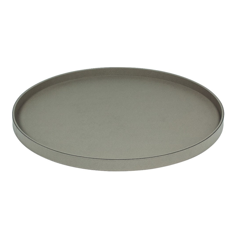 Round Polo Utopia tray in mud Calfskin Golf leather by Giobagnara 68cm