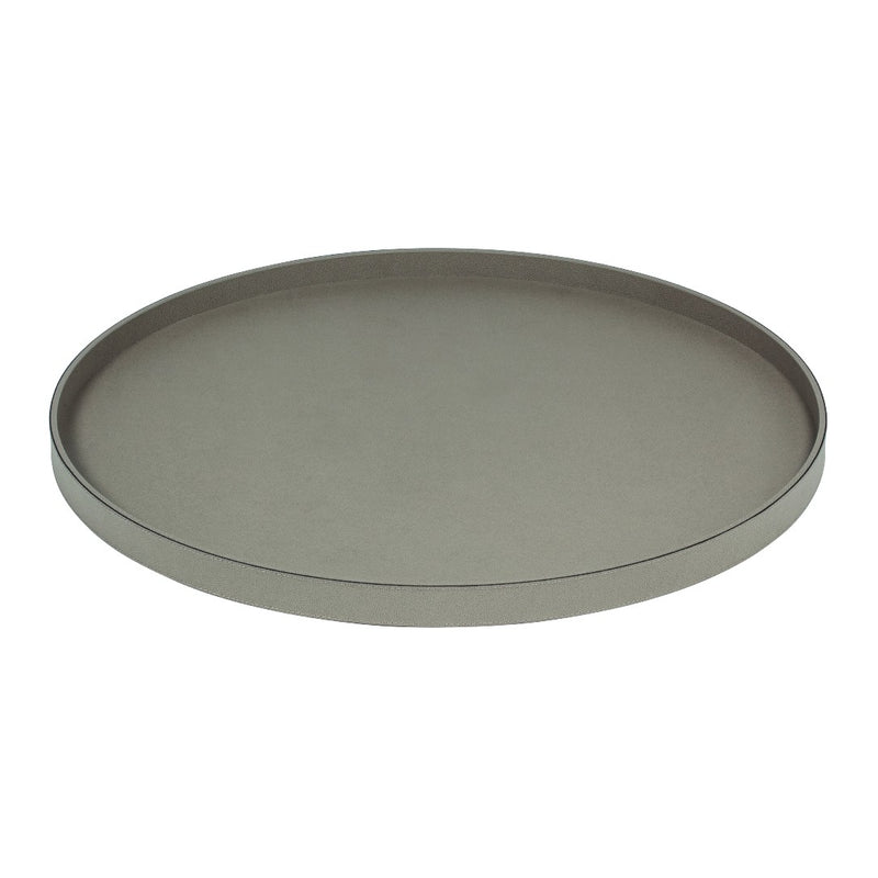 Round Polo Utopia tray in mud Calfskin Golf leather by Giobagnara 72cm