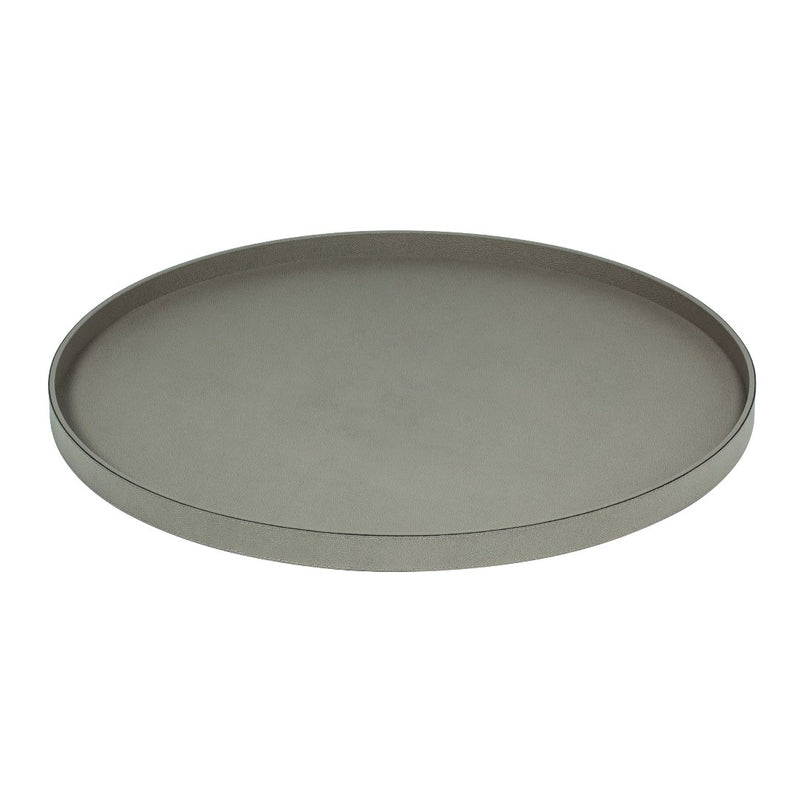 Round Polo Utopia tray in mud Calfskin Golf leather by Giobagnara 76cm