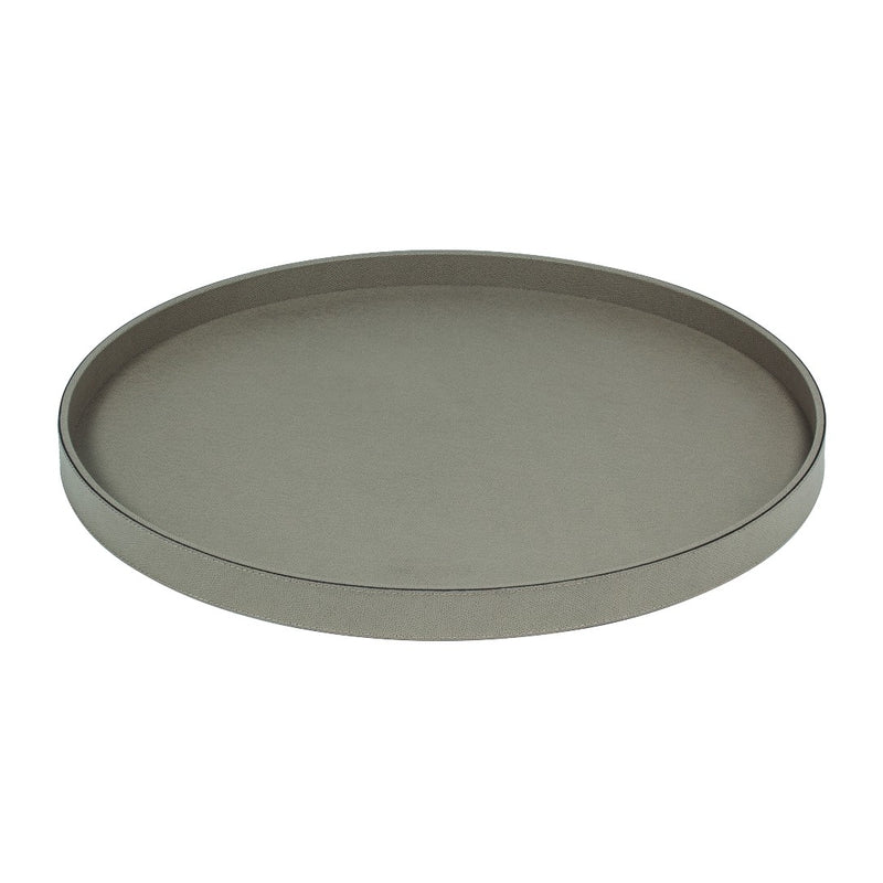 Round Polo Utopia tray in mud Calfskin Golf leather by Giobagnara 56cm