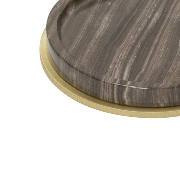 Positano Marble Bottle Coaster in Eramosa Brown by Giobagnara