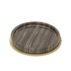 Positano Marble Bottle Coaster in Eramosa Brown by Giobagnara