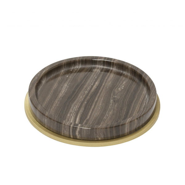 Positano Marble Bottle Coaster in Eramosa Brown by Giobagnara