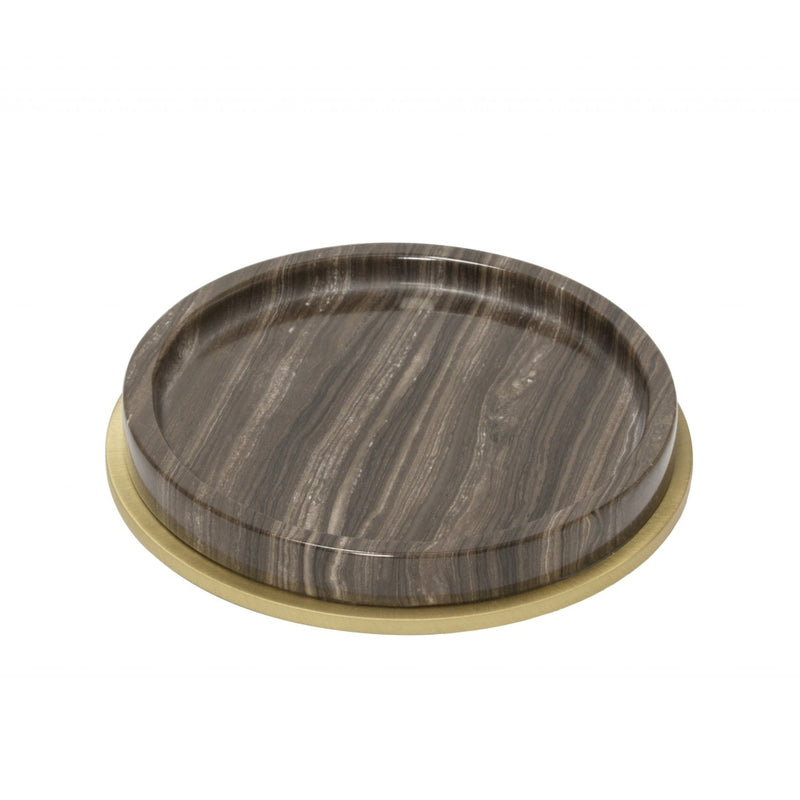 Positano Marble Bottle Coaster in Eramosa Brown by Giobagnara