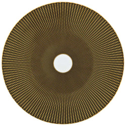 Raynaud Trésor Limoges porcelain brown presentation plate with gold-accented honeycomb design