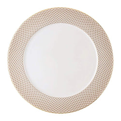 Francis Carreau Beige porcelain presentation plate with beige and gold check pattern by Rosenthal