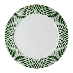 Francis Carreau Green porcelain presentation plate with green and gold check design by Rosenthal