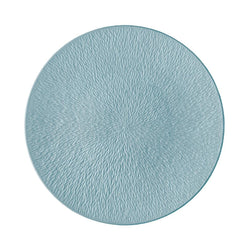 Raynaud Minéral Irisé Sky Blue porcelain presentation plate fully engraved with iridescent finish and sculptural detail