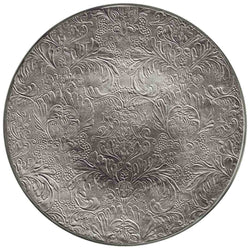 Porcelain presentation plate with radiant platinum detailing from the Italian Renaissance Platinum collection by Raynaud.