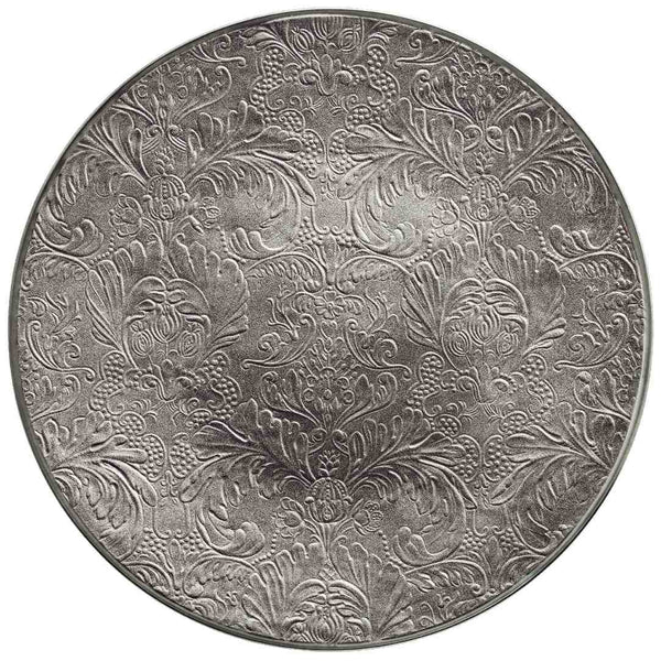 Porcelain presentation plate with radiant platinum detailing from the Italian Renaissance Platinum collection by Raynaud.