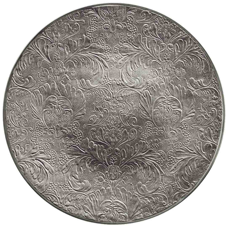 Porcelain presentation plate with radiant platinum detailing from the Italian Renaissance Platinum collection by Raynaud.