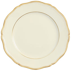 Mazurka Ivory presentation plate by Raynaud in Limoges porcelain with golden festoons and a refined ivory background inspired by the Polka collection.