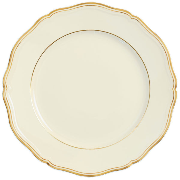 Mazurka Ivory presentation plate by Raynaud in Limoges porcelain with golden festoons and a refined ivory background inspired by the Polka collection.