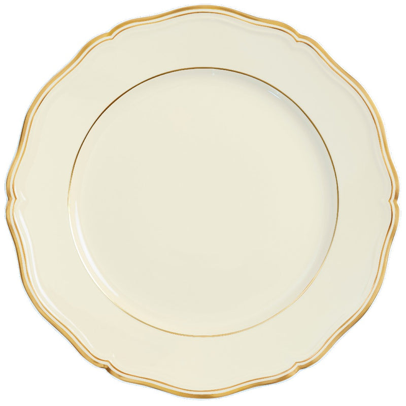 Mazurka Ivory presentation plate by Raynaud in Limoges porcelain with golden festoons and a refined ivory background inspired by the Polka collection.
