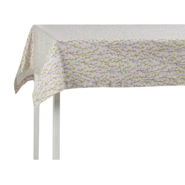 Tablecloth with floral pattern on a white background