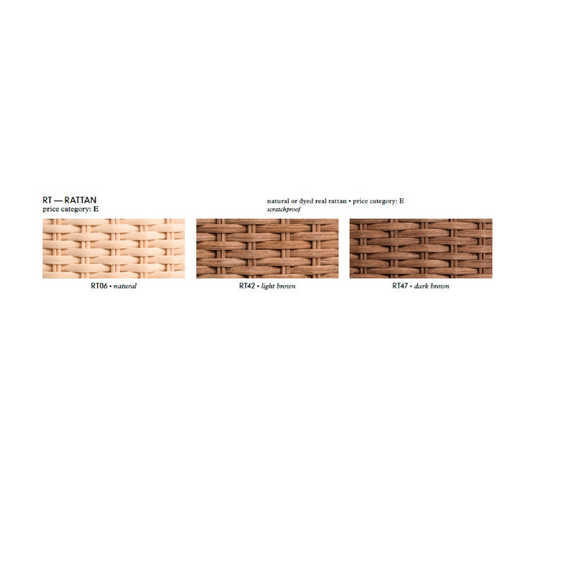 Colour chart for Wicker rattan basketweave patterns in different colors by Pigment France