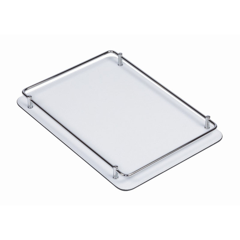 Rectangular Rondo medium tray with metal frame on a white background