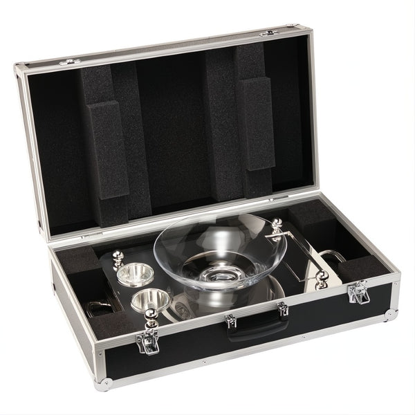 Protective Case with Rectangular oyster set with 27 cm crystal bowl silver-plated by Sonja Quandt