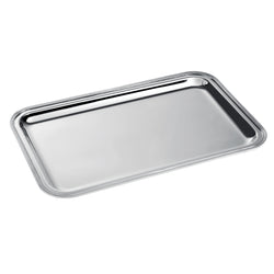 Large rectangular silver-plated service tray Rencontre by Ercuis, elegant for serving or decorative display with timeless French refinement.