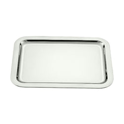 Rectangular Essentia tray silver-plated by Schiavon, handcrafted in Italy and available in multiple sizes for refined serving or display.