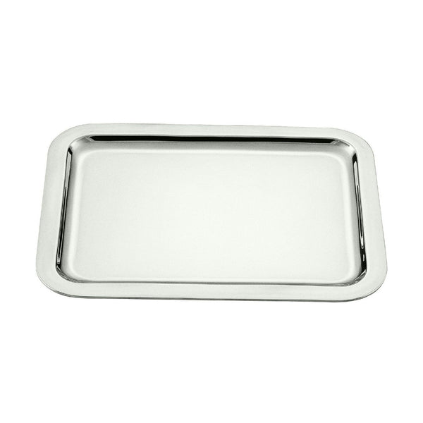 Rectangular Essentia tray silver-plated by Schiavon, handcrafted in Italy and available in multiple sizes for refined serving or display.