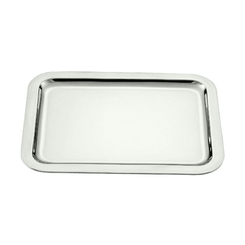 Rectangular Essentia tray silver-plated by Schiavon, handcrafted in Italy and available in multiple sizes for refined serving or display.