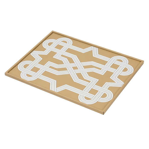 Rectangular Tray San Marco No2 Medium by Giobagnara in leather with Venetian interwoven motif