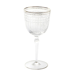 Luxury Aghata Platinum red wine glass with bevel cuts and platinum rim by Cristallerie de Montbronn