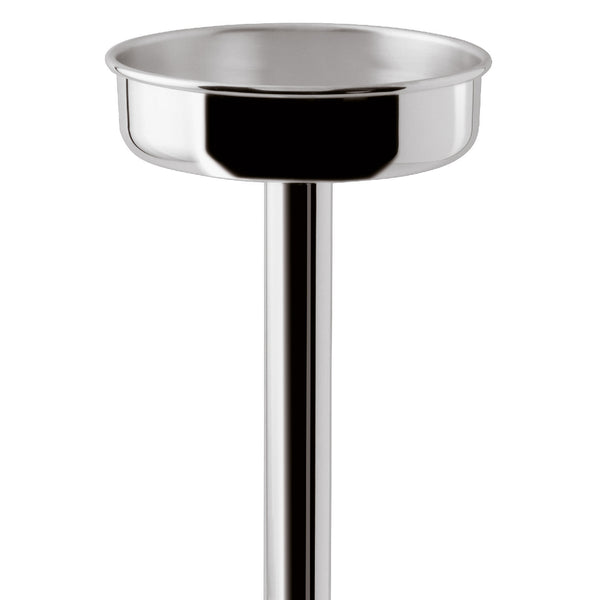 Close-up of Rencontre silver-plated champagne cooler stand by Ercuis, luxury champagne service accessory