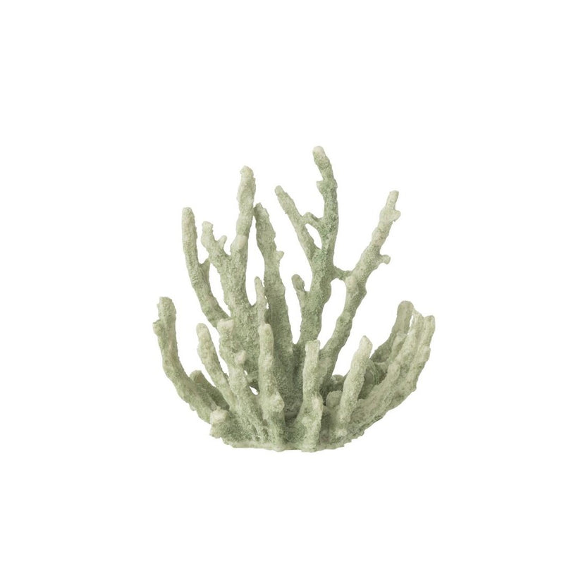 Jolipa decorative resin branch coral figurine in sage green small size for coastal home and yacht decor