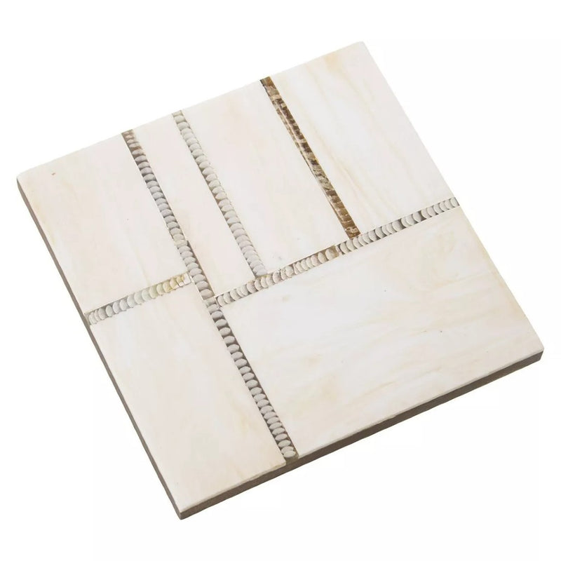 Angled image of the Resin and wood coaster in natural finish, organic modern table decor

