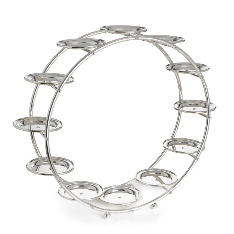 round silver-plated Rialto pastry stand with 12 removable plates by Greggio