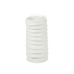 Stack of white hair ties on a white background