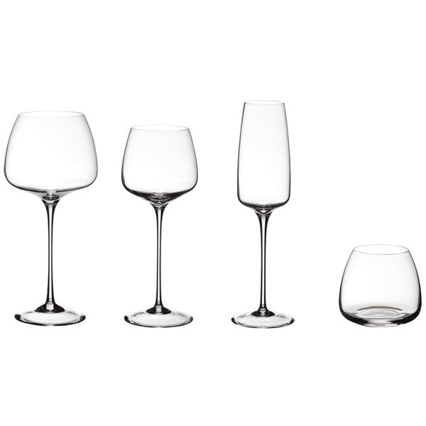 Italian luxury crystal champagne flute from the Rose Collection by Collevilca