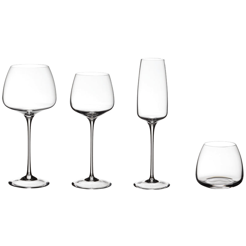 Italian luxury crystal champagne flute from the Rose Collection by Collevilca