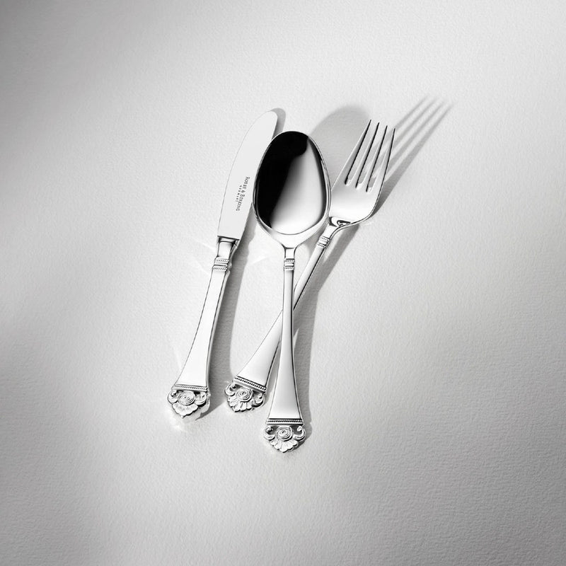 Rosenmuster silver-plated cutlery, spoon, fork, knife.