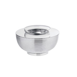 Round silver-plated caviar cup with ribbed design from the Transat collection by Ercuis