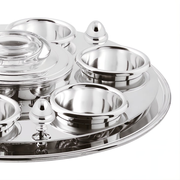 Close-up Round Caviar Set Rencontre silver-plated by Ercuis