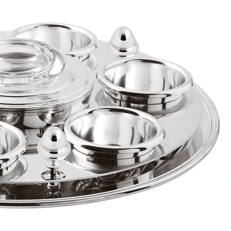 Close-up Round Caviar Set Rencontre silver-plated by Ercuis