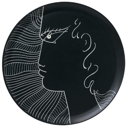 Round serving platter black sailor motif Jean Cocteau collection Raynaud