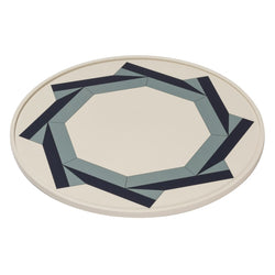 Round Tray San Marco No1 Medium by Giobagnara in leather inspired by Basilica di San Marco floor pattern