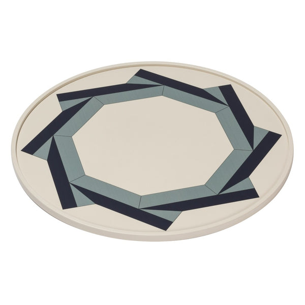 Round Tray San Marco No1 Medium by Giobagnara in leather inspired by Basilica di San Marco floor pattern