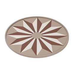 Round Tray San Marco No2 Small by Giobagnara in leather with Venetian rosette pattern