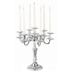 Greggio seven-arm silver-plated candelabra from the Royal Collection with classical design

