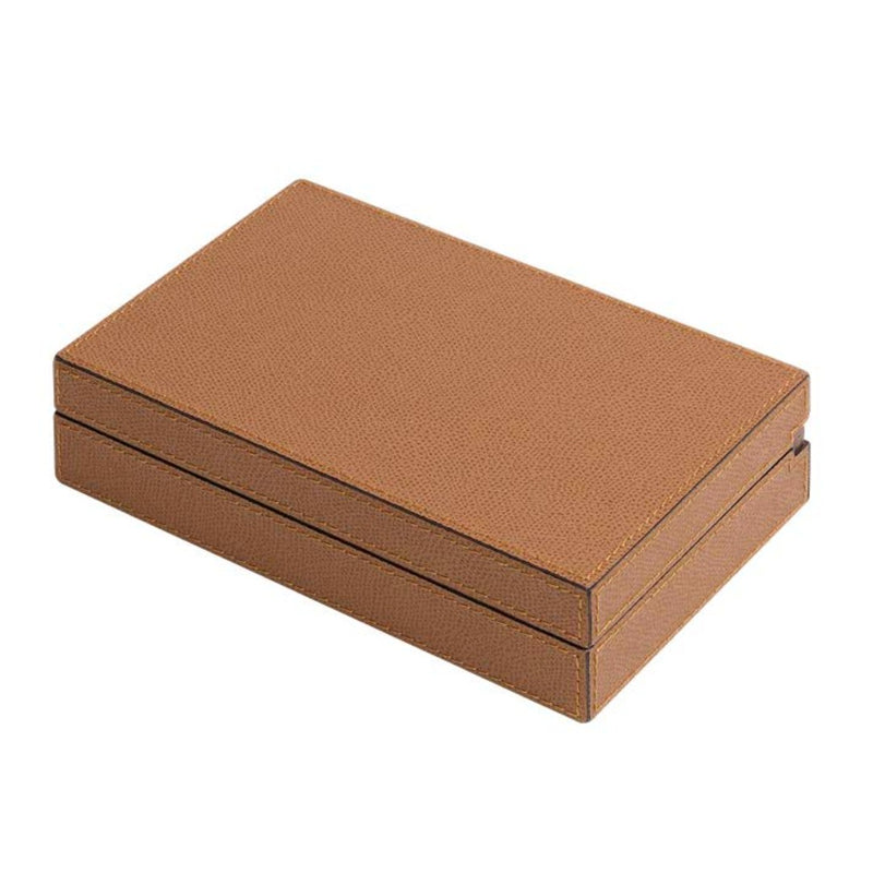 Royal Dice and Playing Card Holder in brown Golf leather by Giobagnara