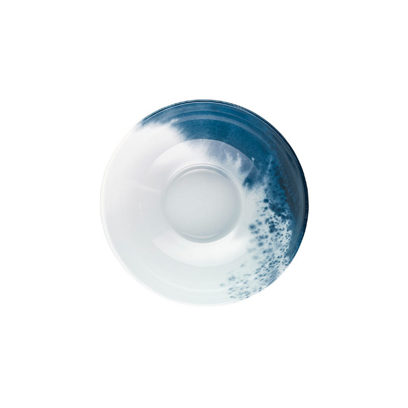 Inside view of the Marine-inspired porcelain salad bowl 17cm Abysses by Raynaud on a white background