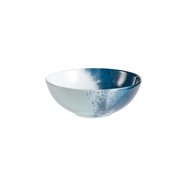 Other side of the Raynaud Abysses 17cm porcelain salad bowl in indigo blue design