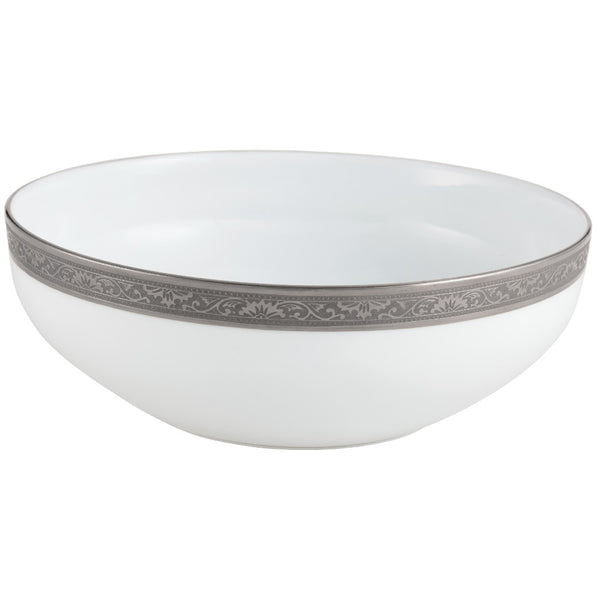 Raynaud Ambassador Platine porcelain salad bowl 19cm with platinum inlay rim and Renaissance-style decoration

